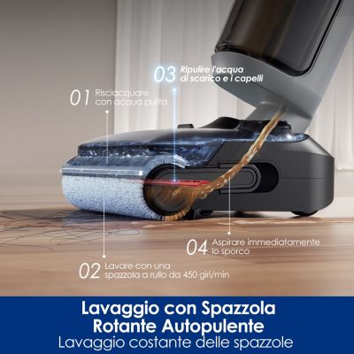 5. Tineco FloorOne i5 Stretch PLUS Akku-Staubsauger, Nass- und Trockensauger, beutellos, Grau, 2,5 Ah