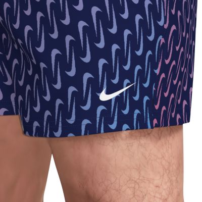 4. Badeshorts Nike Breaker Swoosh Link Midnig marineblau-rosa-violett NESSG577 440