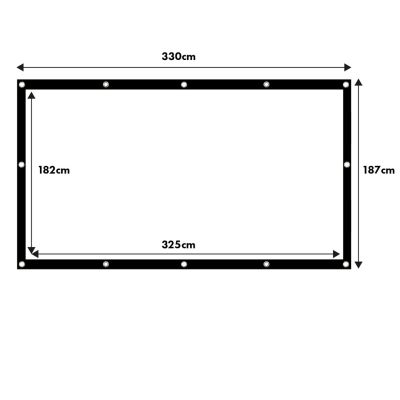MACLEAN Projektionsleinwand 150", 330 x 187 cm, 25 mm Rand, 16:9, Spannhaken MC-167