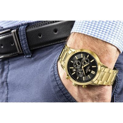 4. Giewont Herrenuhr Chronograph Saphir Gold Schwarz GW8510-B5