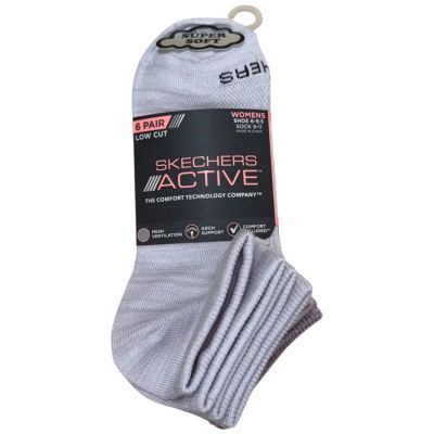 3. Skechers 6er-Pack Damensocken ohne Frottee, niedrig geschnitten, S108498-PNK, Rosa, 36–40
