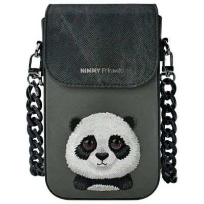 Nimmy Big Eyed Pet 2.0 Panda Handytasche - Schwarz