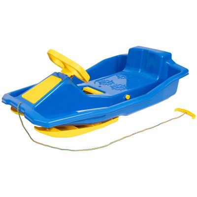2. PLASTIKSCHLITTEN MIT BREMSE UND LENKRAD MIKOŁAJ 97x53x25CM BLAU
