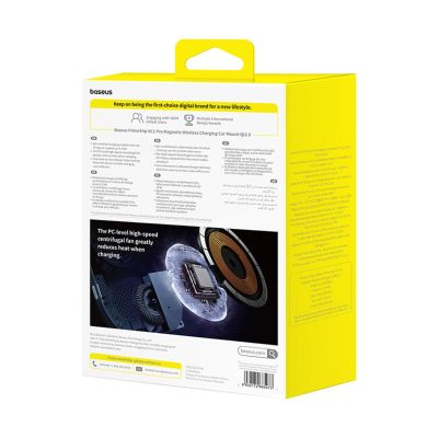 12. Baseus PrimeTrip VC1 Pro Magnethalterung mit Qi2-Induktionsladegerät für Lüftungsschlitze – Schwarz
