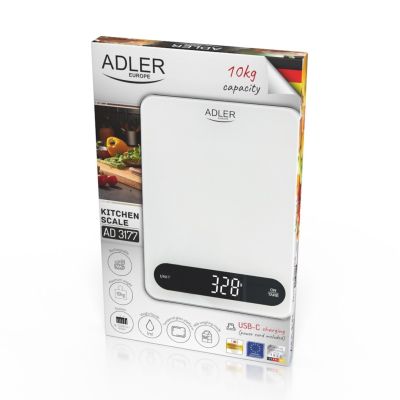 5. ADLER AD 3177wb Küchenwaage, schwarz-weiß