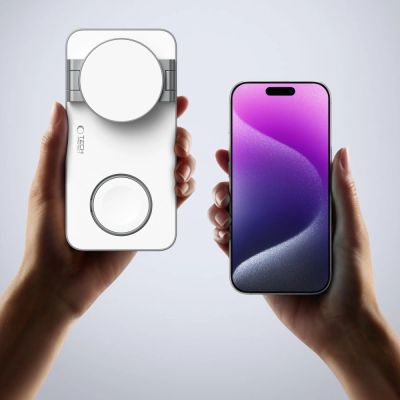 9. Tech-Protect QI15W-A47 MagSafe 3in1 Induktives Ladegerät + USB-C Kabel - Weiß
