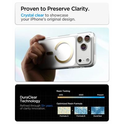 7. Spigen Ultra Hybrid MagSafe Hülle für iPhone 18 Pro Max / 17 Pro Max – Transparent Gold