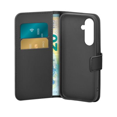 6. Puro Booklet Case mit Klappe und Geldbörse für Samsung Galaxy S25+ – Schwarz