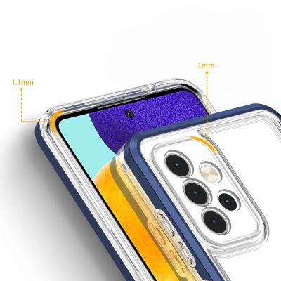 4. Klare 3in1 Hülle für Samsung Galaxy A13 5G Frame Gel Cover Blau