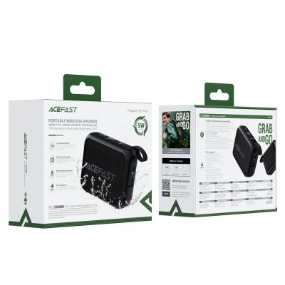 9. Acefast K4 Go Bluetooth 5.4 Mini-Funklautsprecher – Schwarz