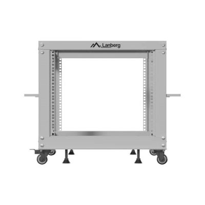 3. Open Rack 19" 9U 600x600-1100 verstellbar grau Lanberg