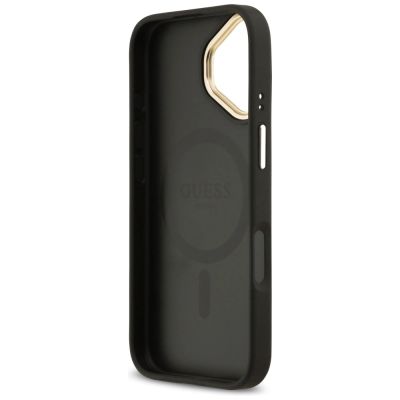 7. Guess Grained Strass Logo MagSafe Hülle für iPhone 17 - Schwarz