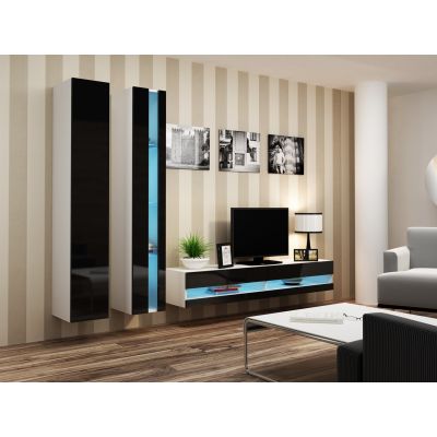 7. VIGO NEU 180/40/30 weiß/schwarz Hochglanzregal