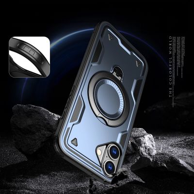 5. Hybrid Armor Trendige Hülle mit MagSafe für iPhone 16 Plus – Blau