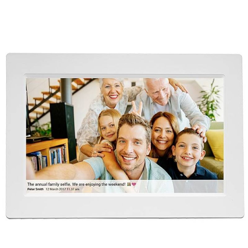 Denver PFF-1015W Digitaler Bilderrahmen, Weiß, 25,6 cm (10,1") Touchscreen, WLAN