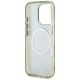 7. Guess Glitter Flowers Triangle Buttons MagSafe Case für iPhone 16 Pro Max grün