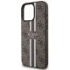 6. Guess 4G Printed Stripes MagSafe-Hülle für iPhone 16 Pro Max – braun