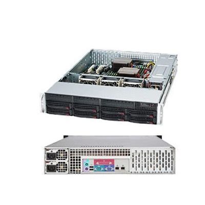 9. SUPERMICRO CSE-825TQC-R802LPB SERVERGEHÄUSE (Schwarzes 2U SC825TQC SAS3 LP-Gehäuse mit rotem 800W Netzteil)
