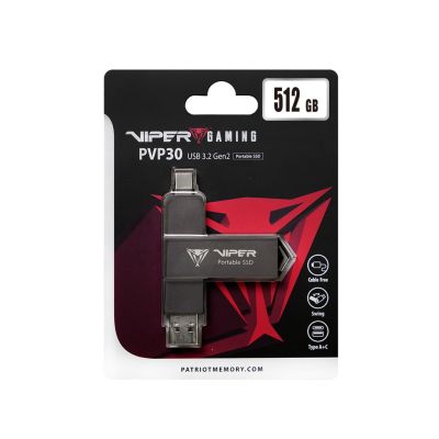 5. Patriot PVP30 SSD 512 GB 1000 MB/s USB Duo A+C 3.2 Gen2 Aluminium