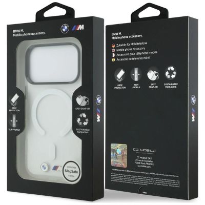 8. BMW M IML MagSafe Hülle mit mattiertem Metalllogo und Zierleisten für iPhone 18 Pro Max / 17 Pro Max – Transparent