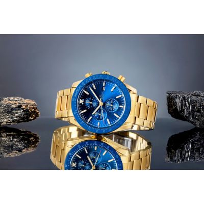 5. Giewont Herrenuhr Chronograph Saphir Gold Blau GW8720-B6