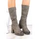 10. Jezzi W JEZ416B khakifarbene isolierte Stiefeletten mit Gummiband