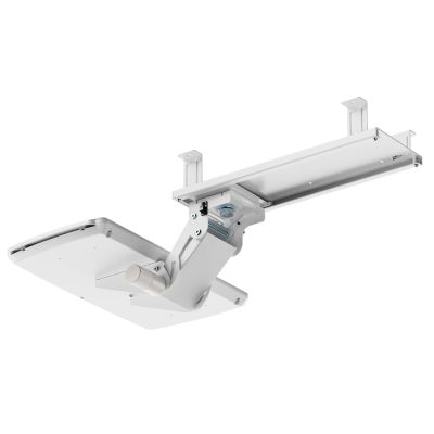 2. Maclean Tastaturhalterung für unter den Schreibtisch, verstellbar, max. 5 kg, Weiß, MC-156 W