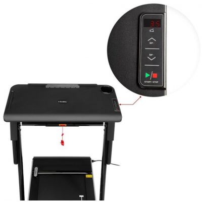 17. HMS LOOP12 MULTI Elektrisches Laufband mit Schreibtisch 1-12 km/h, Schwarz