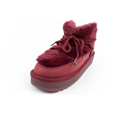 3. D.Franklin Damen Winter Schneestiefel, modisches Fellfutter, Burgund