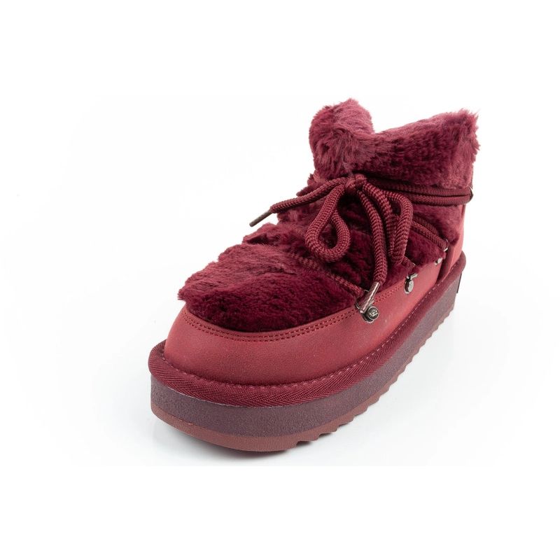 3. D.Franklin Damen Winter Schneestiefel, modisches Fellfutter, Burgund