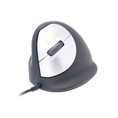 4. Ergonomische R-Go HE USB-Maus für Linkshänder, Schwarz/Silber
