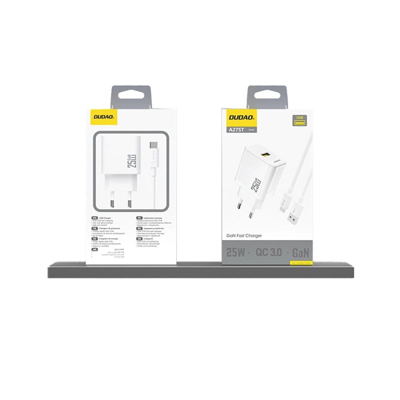 4. Dudao A27S 25W GaN USB-A Ladegerät - Weiß