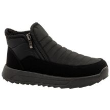 Progress Damen-Winterstiefel, schwarze gefütterte Schneestiefel mit Lammfellfutter