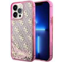 Guess, GUHCP14XLC4PSGP iPhone 14 Pro Max 6,7" rosa/rosa Hardcase Liquid Glitter 4G Transculent