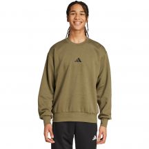 Herren adidas Essentials Feelcozy Fleece Sweatshirt Oliv KD5149