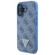 2. Guess Leder-Umhängetasche mit Metall-Logo und Strass für iPhone 16 – Blau