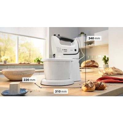 13. Bosch ErgoMixx MFQ37490 Küchenmaschine mit Rührschüssel (750 W; Weiß)