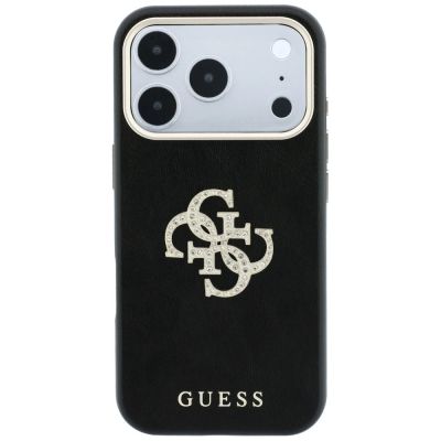 3. Guess Smooth & Big Strass Logo Hülle für iPhone 18 Pro / 17 Pro - Schwarz