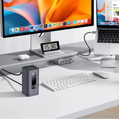 11. Baseus Spacemate Hub USB-C 11-in-1 Dockingstation mit 3x HDMI 4K 60Hz + 2x USB-A (10 Gbit/s) + 1x USB-C (10 Gbit/s) + RJ45 + 2x USB-A (480 Mbit/s) + 1x USB-C (PD) + 1x 3,5-mm-Klinkenbuchse – Grau