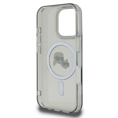 7. Karl Lagerfeld IML Metal Karl&Choupette Head MagSafe Hülle für iPhone 16 Pro Max - Schwarz