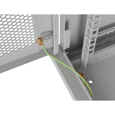 11. Lanberg 19" 12U 600X450 grauer Wand-RACK-Installationsschrank mit perforierten Türen (flach verpackt)