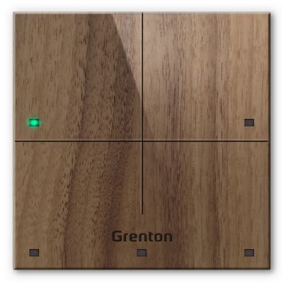 Grenton-Touchpanel / 4 Touchfelder / TF-Bus / dunkle Holzfront