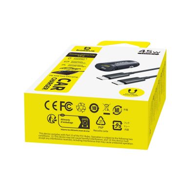 10. Baseus PrimeTrip VP2 45W USB-C Kfz-Ladegerät mit 60W USB-C auf USB-C 1m Kabel – Schwarz