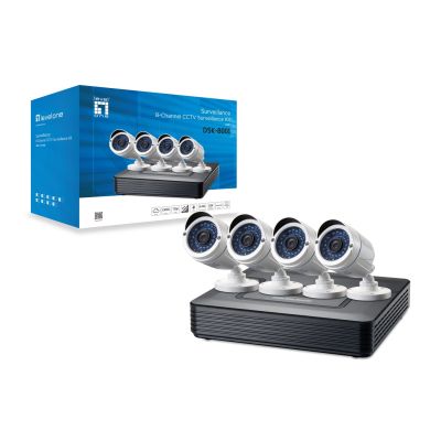 3. LevelOne CCTV 8-Kanal-Set 2MP/IP66/H.264/1x3,5"/IR-30m weiß