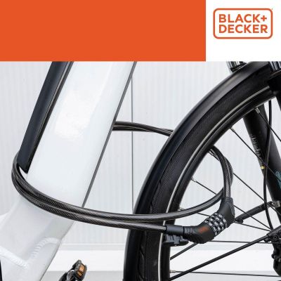 18. FAHRRADSCHLOSS MIT CODE 10x900MM MIT BLACK+DECKER HALTERUNG