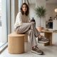 4. Damen-Sneaker mit brauner Plateausohle, Big Star UU274040