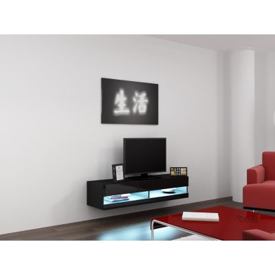 TV-Schrank VIGO NEW '140' 30/140/40 schwarz/schwarz poliert