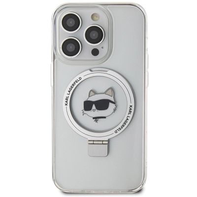 3. Karl Lagerfeld KLHMP15LHMRSCHH iPhone 15 Pro 6,1" weiß/weiß Hardcase Ring Stand Choupette Head MagSafe