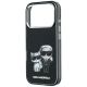 6. Karl Lagerfeld Smooth Karl & Choupette Bodies Sketch MagSafe Hülle für iPhone 18 Pro / 17 Pro - Schwarz