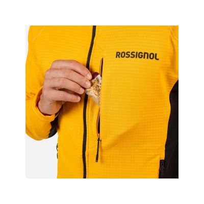 4. ROSSIGNOL BLACKSIDE MIX FZH FLEECE Herren-Sweatshirt gelb